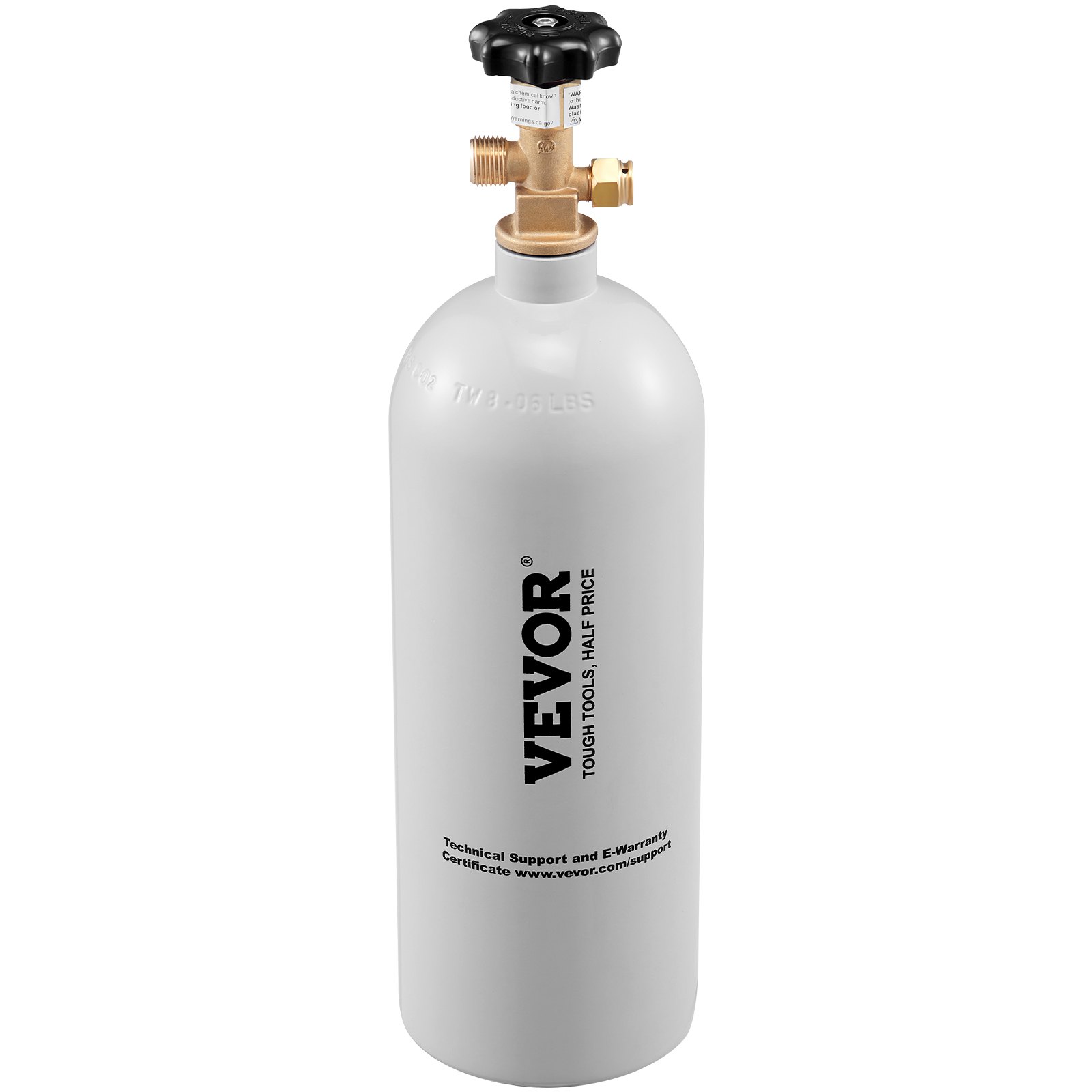VEVOR Cilindro de Gas de Aluminio con Tanque de CO2 de 2,3 kg con Válvula CGA320 Presión 1800 psi Peso 4 kg para Llenado de Cerveza Máquina Dispensadora de Bebidas a Presión Máquina Carbonatadora