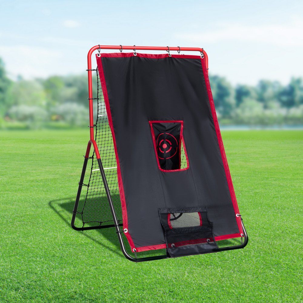 VEVOR Baseball and Softball Rebounder Net, 3.5 x 4.5 Foot 2-in-1 Switch Hitter Pitch Trainer, PitchBack Baseball Pitching Return Trainer Nest, Bounce Back Net for Fielding/Throwing Practice