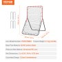 VEVOR Red de Rebote de Béisbol y Softbol 914x1372 mm Red de Lanzamiento de Béisbol de 3 vías Entrenador de Rebote de Lanzador de Béisbol Línea de PE de 30 Hilos para Práctica de Campo y Lanzamiento
