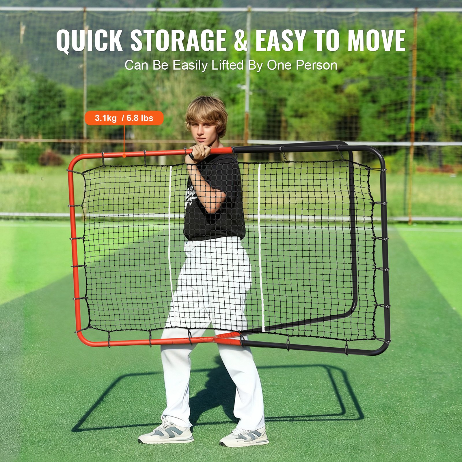 VEVOR Red de Rebote de Béisbol y Softbol 914x1372 mm Red de Lanzamiento de Béisbol de 3 vías Entrenador de Rebote de Lanzador de Béisbol Línea de PE de 30 Hilos para Práctica de Campo y Lanzamiento