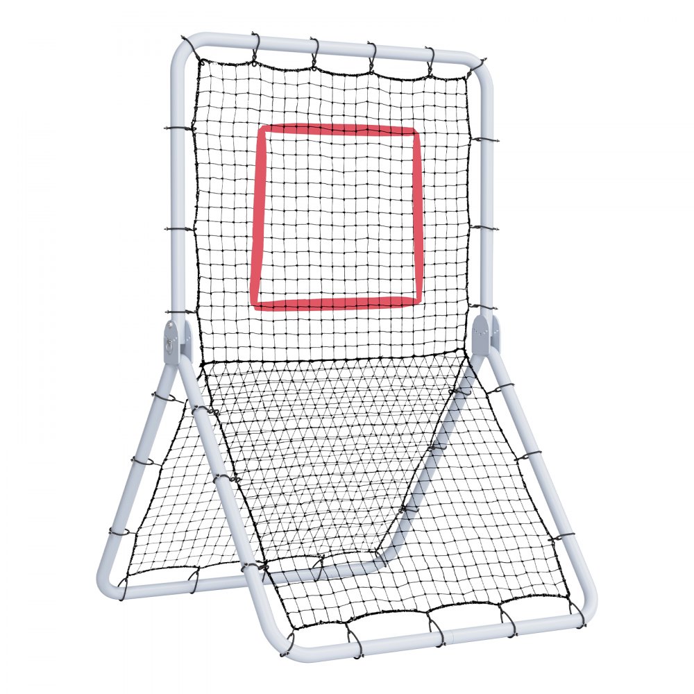 VEVOR Red de Rebote de Béisbol y Softbol 1066,8x1828,8 mm Red de Lanzamiento de Béisbol Entrenador de Rebote de Lanzador Línea de PE de 45 Hilos 5 Ángulos Ajustables para Práctica de Campo