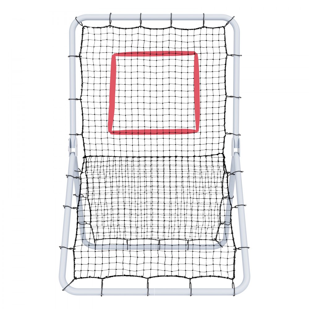 VEVOR Red de Rebote de Béisbol y Softbol 1066,8x1828,8 mm Red de Lanzamiento de Béisbol Entrenador de Rebote de Lanzador Línea de PE de 45 Hilos 5 Ángulos Ajustables para Práctica de Campo