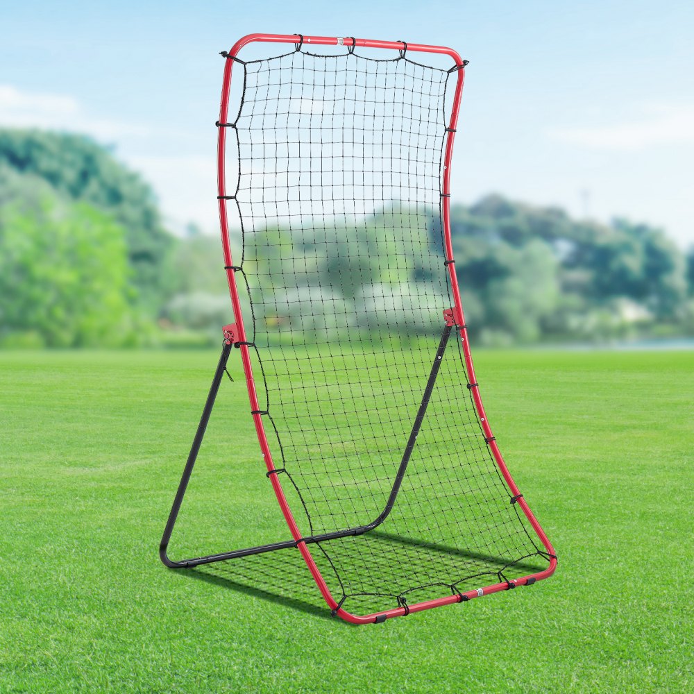 VEVOR Red de Rebote de Béisbol y Sóftbol, 1,2 x 1,7 m, 5 Ángulos Ajustables, Estructura de Acero y Red de PE, con Estacas para Suelo, para Entrenamiento de Lanzamiento y Defensa, Práctica de Retorno