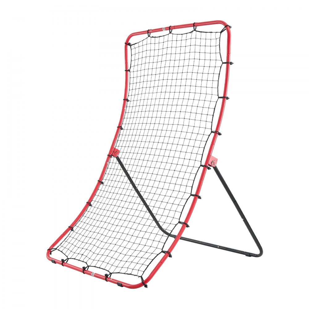 VEVOR Red de Rebote de Béisbol y Sóftbol, 1,2 x 1,7 m, 5 Ángulos Ajustables, Estructura de Acero y Red de PE, con Estacas para Suelo, para Entrenamiento de Lanzamiento y Defensa, Práctica de Retorno