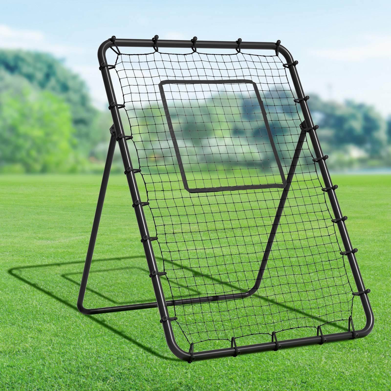 VEVOR Red de Rebote de Béisbol y Softbol 1219,2x1828,8 mm Red de Lanzamiento de Béisbol Entrenador de Rebote de Lanzador Línea de PE de 45 Hilos 5 Ángulos Ajustables para Práctica de Campo