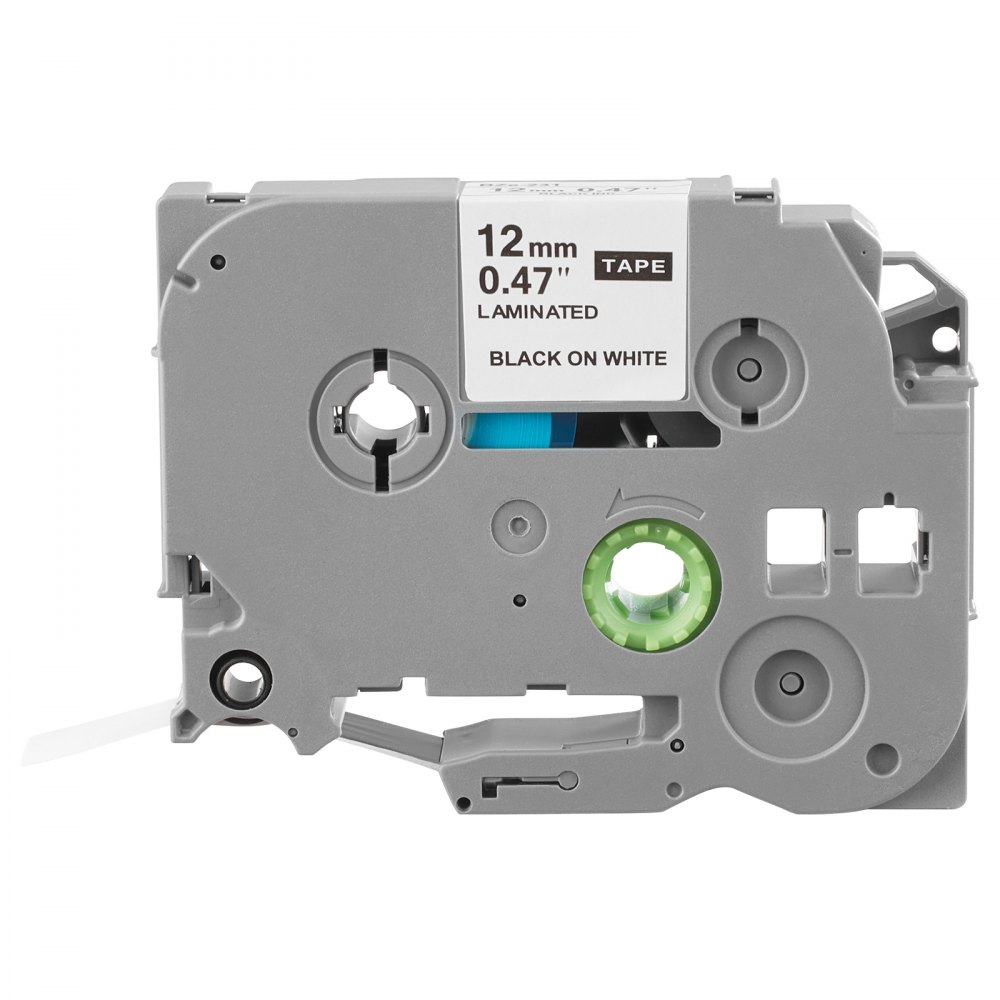 VEVOR 4 Paquetes Cinta para Etiquetas, Ancho de 12 mm, Repuestos Compatibles con Varios Tipos de Etiquetadoras Brother P-Touch, Reemplazo para Letra Tag TZe-231, Color Negro Sobre Blanco