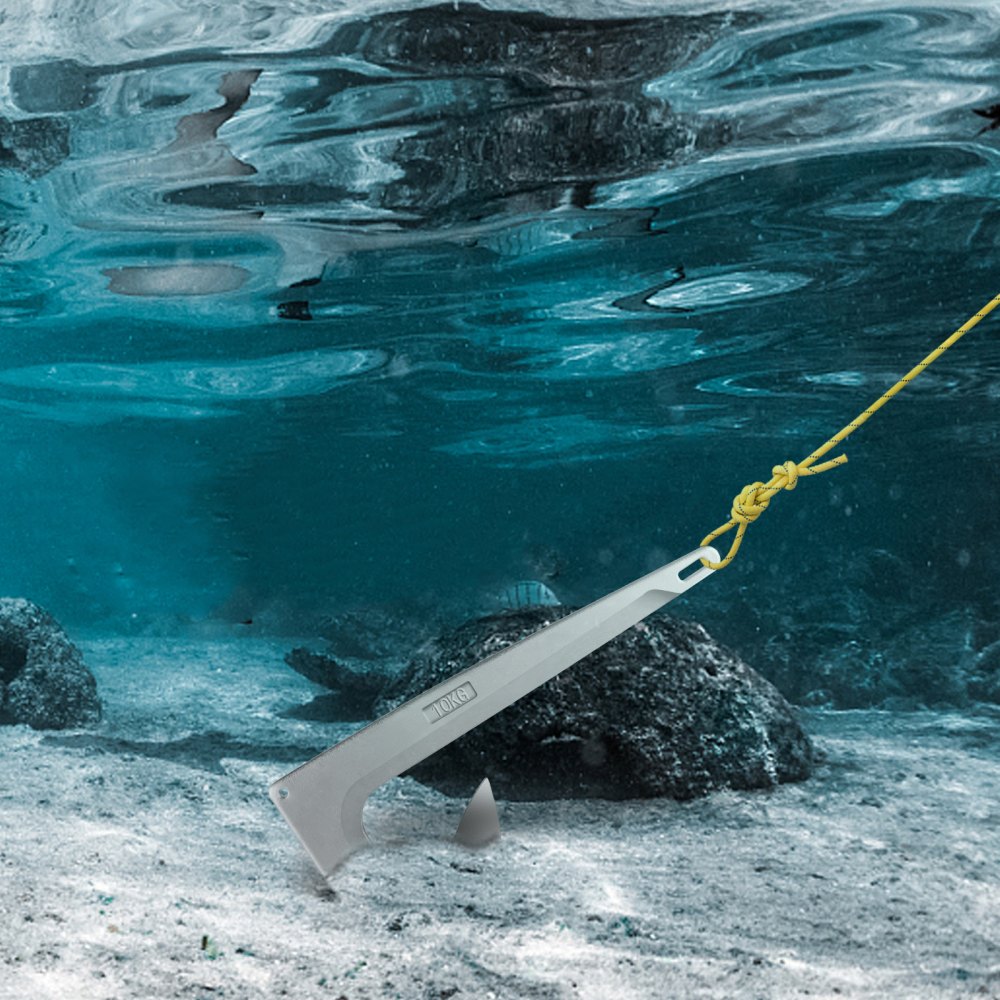 VEVOR Ancla para Barco Acero Galvanizado Ancla Bruce para Embarcaciones Pequeñas Ancla Galvanizada Alta Resistencia y Ajuste Rápido para Fondos Marinos Arena, Barro, Rocas, Corales (22 lbs / 10 kg)