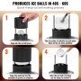 VEVOR Prensa para Bolas de Hielo 2,4" Kit de Prensa para Bolas de Hielo de Aleación de Avión para Esferas de Hielo de 60mm, Prensa para Hielo con Pinza y Bandeja de Goteo, para Whisky, Cocktail, Negro