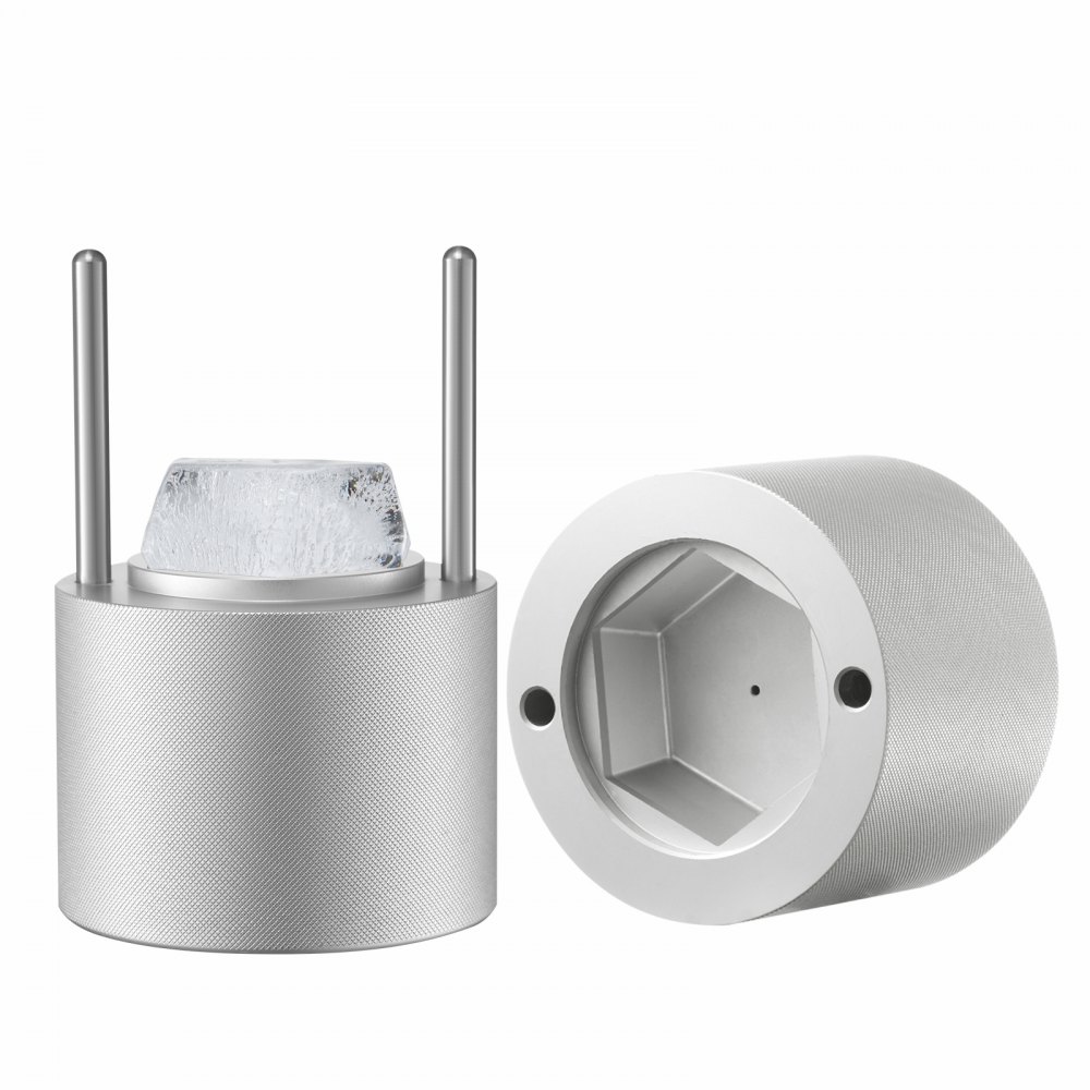 VEVOR Ice Press Ice Ball Maker Set 65 mm Ice Ball Ice Block Mold made of Aviation Aluminum with Tongs & Drip Tray, Diamond Ice Ball Maker for Whiskey Cocktail Bourbon Scotch at Parties & on Vacation