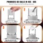 VEVOR Kit de Prensa de Bolas de Hielo Prensa de Hielo de Aleación de Aviación con Molde para Bloques de Hielo Fabricador de Bolas de Hielo Redondas de 60 mm, para Whisky, Cócteles en Fiestas