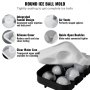 VEVOR Cubitera para Hielo Redondo de 6 x 4,3 cm y Hielo Cuadrado de 6 x 5 cm Moldes de Silicona para Cubitos Hielo Ahorro de Espacio con Tapa Fácil de Sacar para Bebidas Vino Cócteles Whisky Café Bar