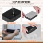 VEVOR Cubitera para Hielo Redondo de 6 x 4,3 cm y Hielo Cuadrado de 6 x 5 cm Moldes de Silicona para Cubitos Hielo Ahorro de Espacio con Tapa Fácil de Sacar para Bebidas Vino Cócteles Whisky Café Bar