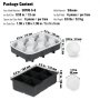 VEVOR Cubitera para Hielo Redondo de 6 x 4,3 cm y Hielo Cuadrado de 6 x 5 cm Moldes de Silicona para Cubitos Hielo Ahorro de Espacio con Tapa Fácil de Sacar para Bebidas Vino Cócteles Whisky Café Bar