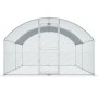 VEVOR Gallinero de Metal para Exterior, 400x300x200 cm, Gran Corral para Pollos, Lona Impermeable, Techo Domo, Puerta Doble, Malla de Alambre, Parque para Gansos, Patos, Conejos, Mascotas, Plata