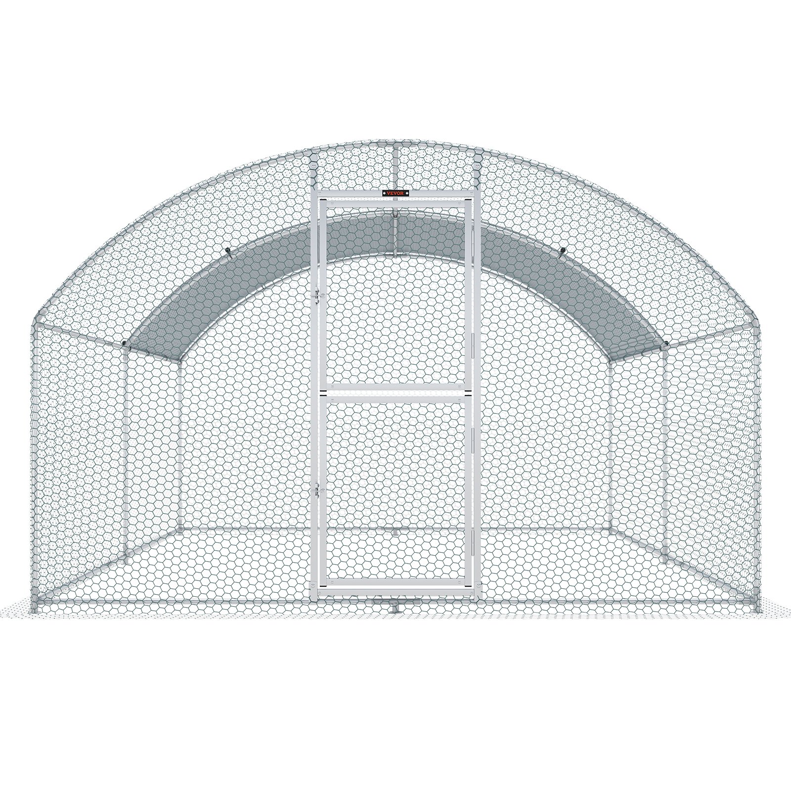 VEVOR Gallinero de Metal para Exterior, 400x300x200 cm, Gran Corral para Pollos, Lona Impermeable, Techo Domo, Puerta Doble, Malla de Alambre, Parque para Gansos, Patos, Conejos, Mascotas, Plata