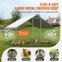 VEVOR Gallinero Grande de Metal, 3 x 1,97 x 1,99 m con Cubierta Impermeable, Gallinero con Techo de Aguja con Cerradura de Seguridad para Exteriores y Patio Trasero, Granja, Jaula para Patos y Conejos