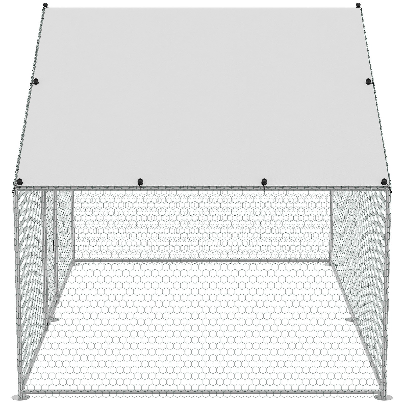 VEVOR Gallinero Grande de Metal, 3 x 1,97 x 1,99 m con Cubierta Impermeable, Gallinero con Techo de Aguja con Cerradura de Seguridad para Exteriores y Patio Trasero, Granja, Jaula para Patos y Conejos