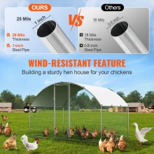 VEVOR Gallinero, 3 x 1,97 x 1,99 m, Gallinero Corral para Patio con Cubierta Impermeable, Gallinero con Techo con Cerradura de Seguridad para Exteriores y Patio Trasero, Granja, Jaula para Conejos
