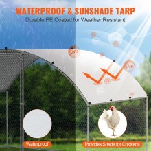 VEVOR Gallinero, 3 x 1,97 x 1,99 m, Gallinero Corral para Patio con Cubierta Impermeable, Gallinero con Techo con Cerradura de Seguridad para Exteriores y Patio Trasero, Granja, Jaula para Conejos