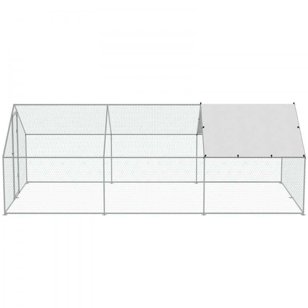 VEVOR Gallinero Grande de Metal, 3 x 5,88 x 1,99 m, Gallinero para Patio con Cubierta, Gallinero con Techo de Aguja con Cerradura de Seguridad para Exteriores, Granja, Jaula para Patos y Conejos