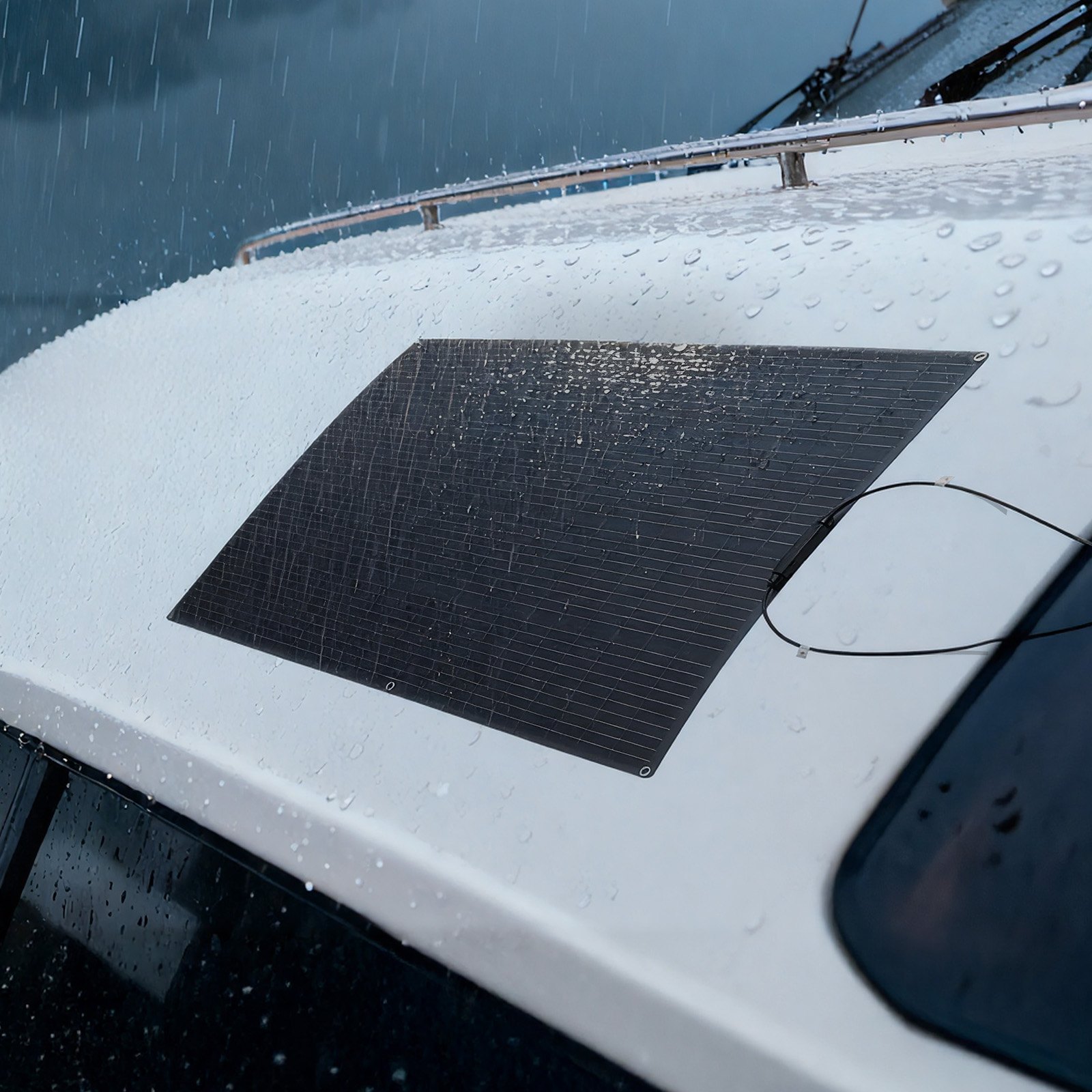 VEVOR Panel Solar Flexible 200 W, Cargador Monofásico Fuera de Red con Eficiencia del 21,9 % y Salida MC4, Impermeable IP67 para Superficies Curvas de Cabinas de Vehículos Recreativos y Marinos