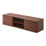 VEVOR TV Cabinet, Wall Mounted, TV Cabinet with Adjustable Shelf & Sliding Doors, TV Shelf with Storage for DVD Player and Game Console, Wall Cabinet, 52 kg Load Capacity, White, 152 cm Length