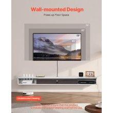 VEVOR Mueble de TV de Pared 1800 x 236 x 160 mm con Orificio para Cable, Blanco