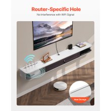 VEVOR Mueble de TV de Pared 1800 x 236 x 160 mm con Orificio para Cable, Blanco