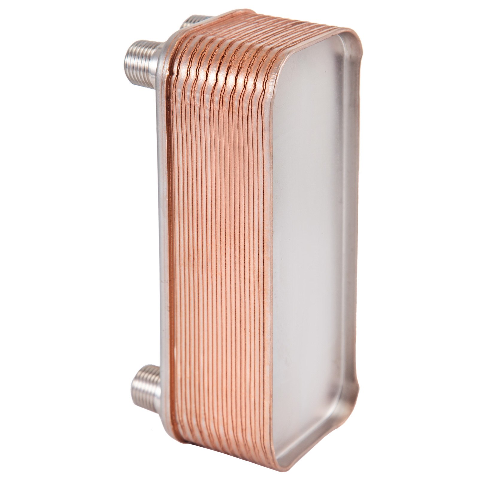 Intercambiador De Calor De 20 Placas Soldadas 1/2 "y 3/4" Mnpt Para Calefacción