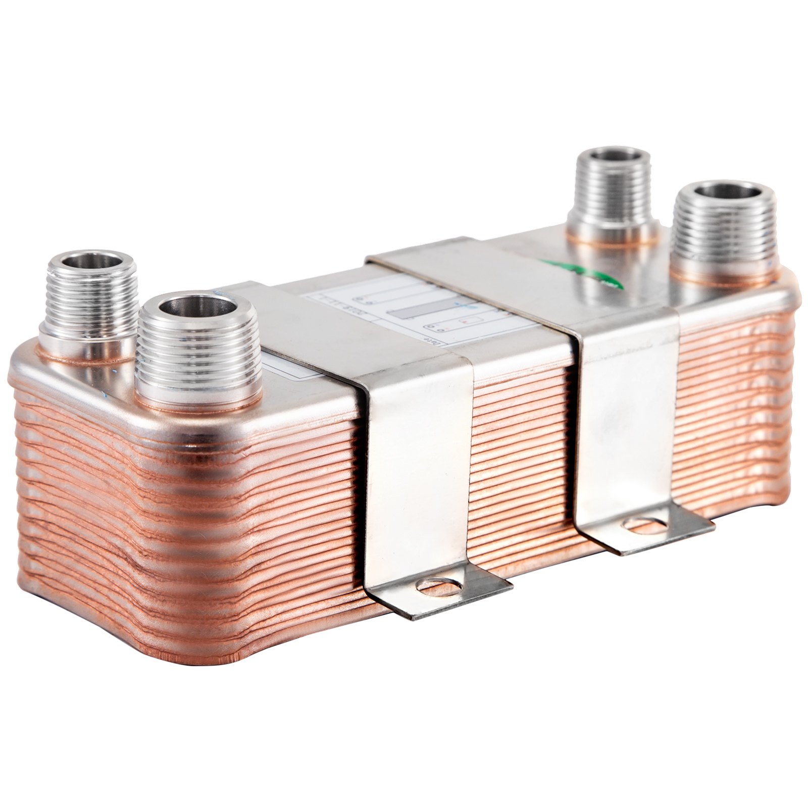 Intercambiador De Calor De 20 Placas Soldadas 1/2 "y 3/4" Mnpt Para Calefacción