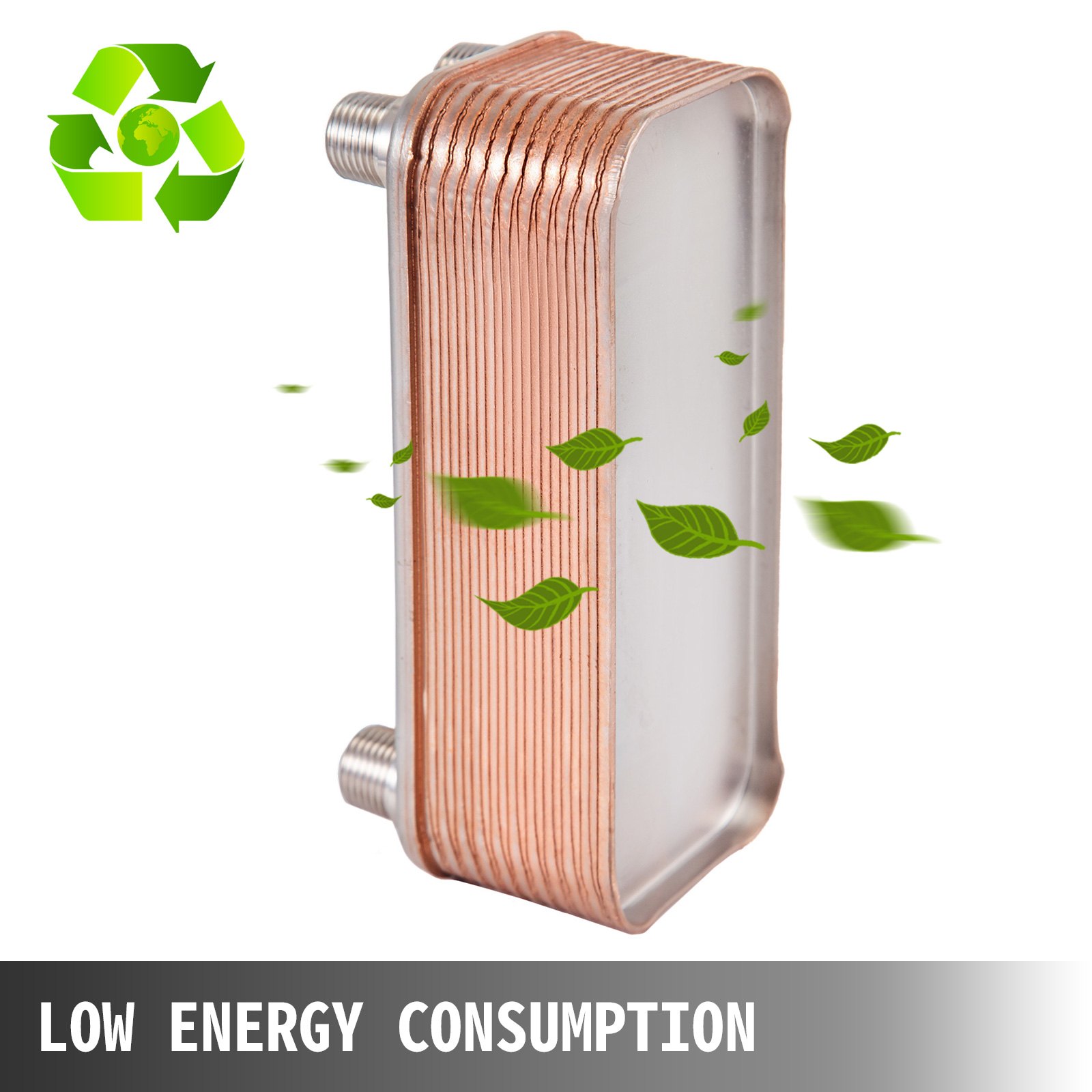 Intercambiador De Calor De 20 Placas Soldadas 1/2 "y 3/4" Mnpt Para Calefacción