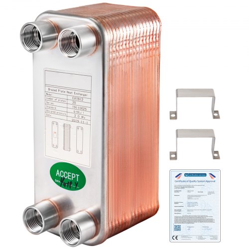 Intercambiador De Calor De Placas Soldadas 30 Placas Para Calefacción 12 Aro