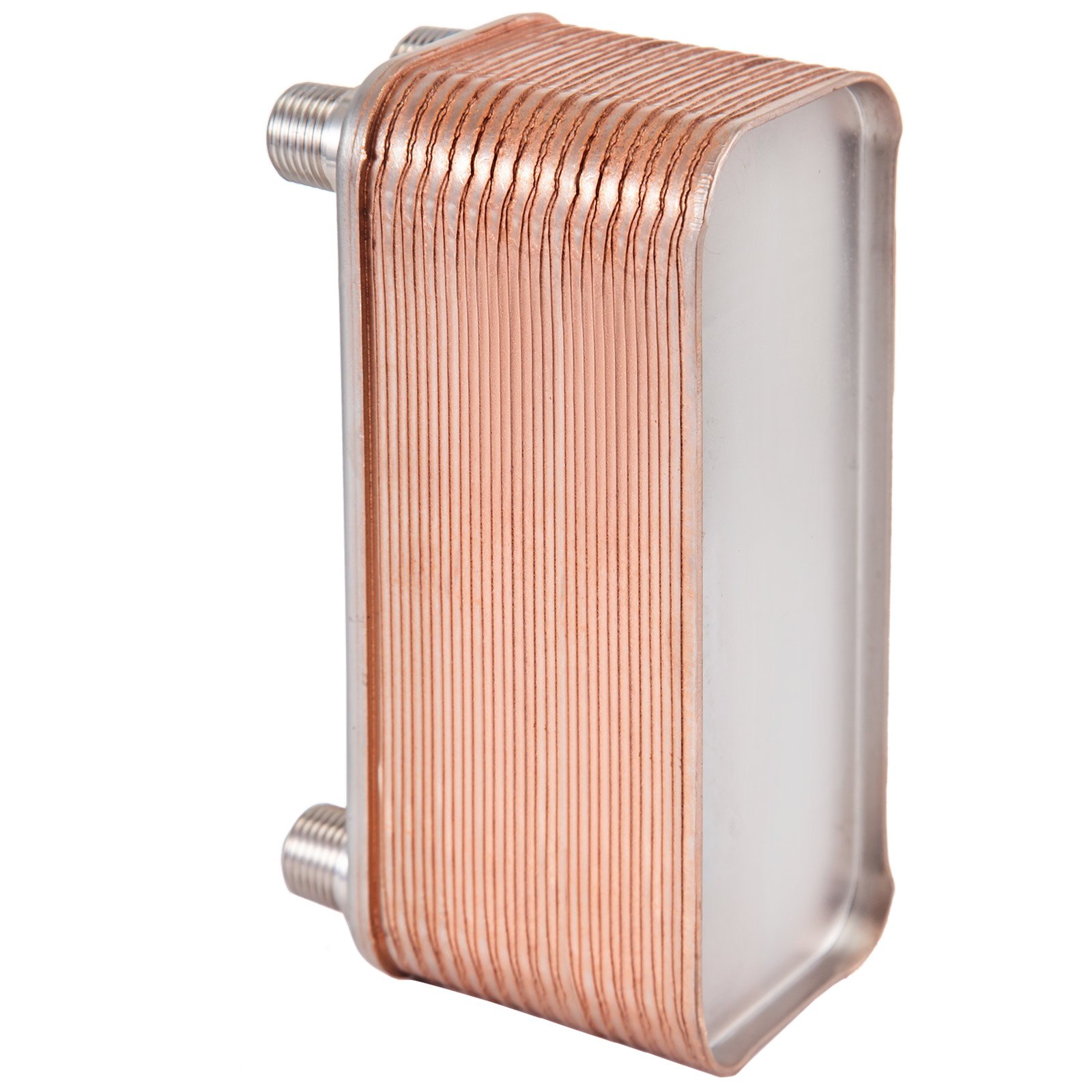 Intercambiador De Calor De 30 Placas Soldadas Para Calefacción 1/2" Y 3/4" Mnpt