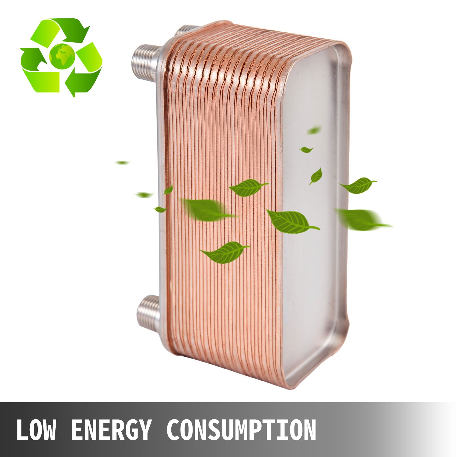 Intercambiador De Calor De 30 Placas Soldadas Para Calefacción 1/2" Y 3/4" Mnpt