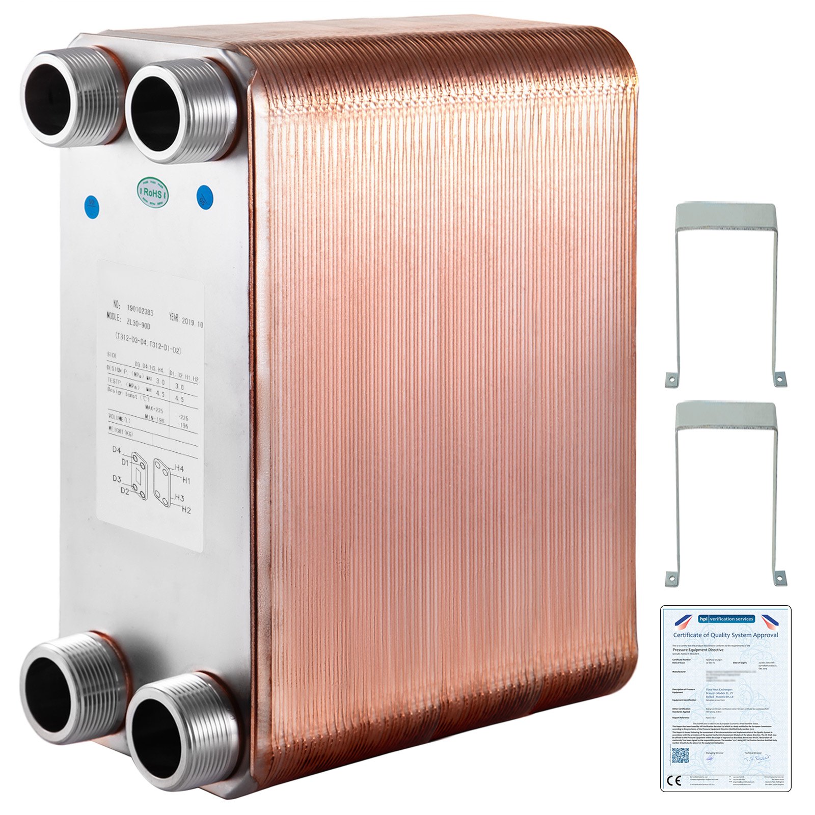 Vevor Intercambiador De Calor, Intercambiador De Calor Captador Solar 2590mn54