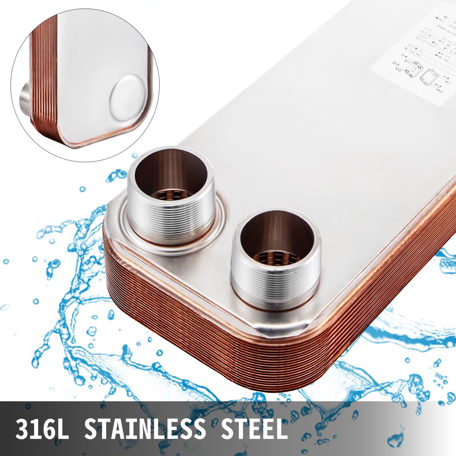 Intercambiador De Calor De 20 Placas Soldadas Intercambiador Para Calefacción