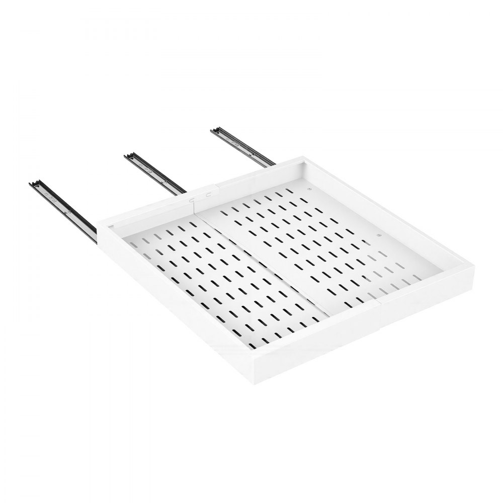 VEVOR Cajón Extraíble para Armario de Cocina 2 PCs Cajón Telescópico Blanco, Ancho Expandible de 31-48 cm, Profundidad de 52 cm, Carga 9 kg por Nivel, Con Tiras Adhesivas Nano, Para Despensa de Cocina