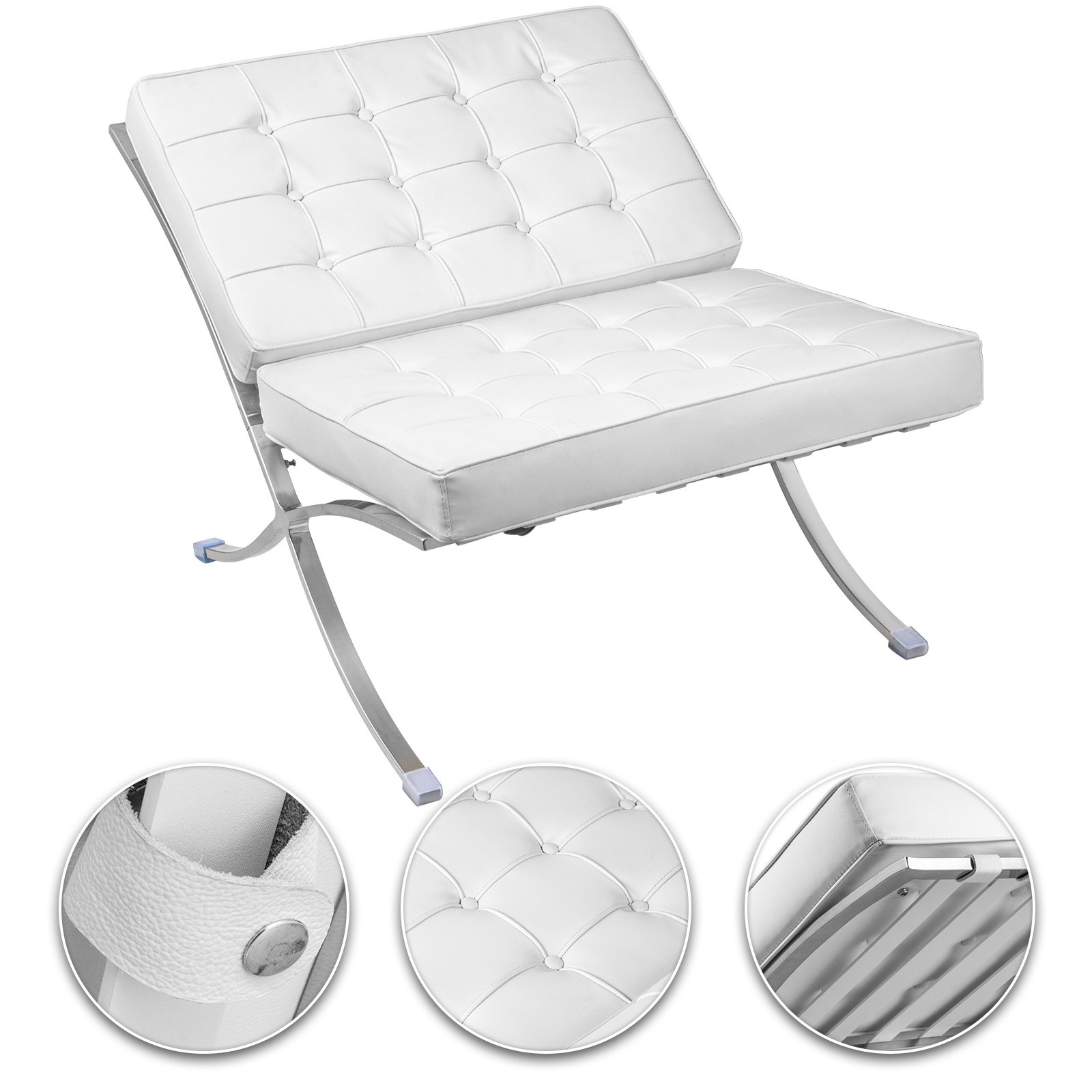 Silla Con Taburete Sillon De Cuero De La Pu Butaca Barcelona Lujosa