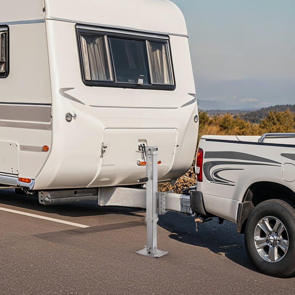 VEVOR Gato para Remolque, Capacidad de Carga Estática de 3628 kg Gato para Remolque con Pernos Soporte de Elevación de 724 mm con Manija para Remolque de RV, Remolque para Yates, Remolque Utilitario