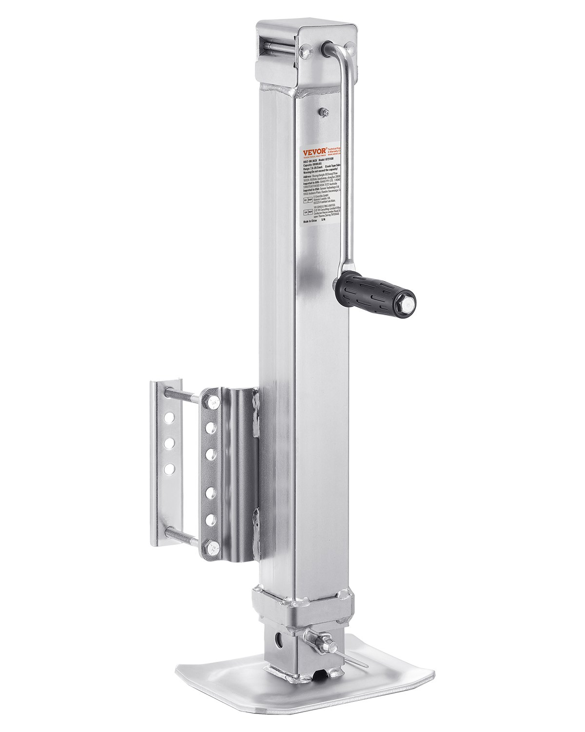 VEVOR Gato para Remolque, Capacidad de Carga Estática de 3628 kg Gato para Remolque con Pernos Soporte de Elevación de 724 mm con Manija para Remolque de RV, Remolque para Yates, Remolque Utilitario