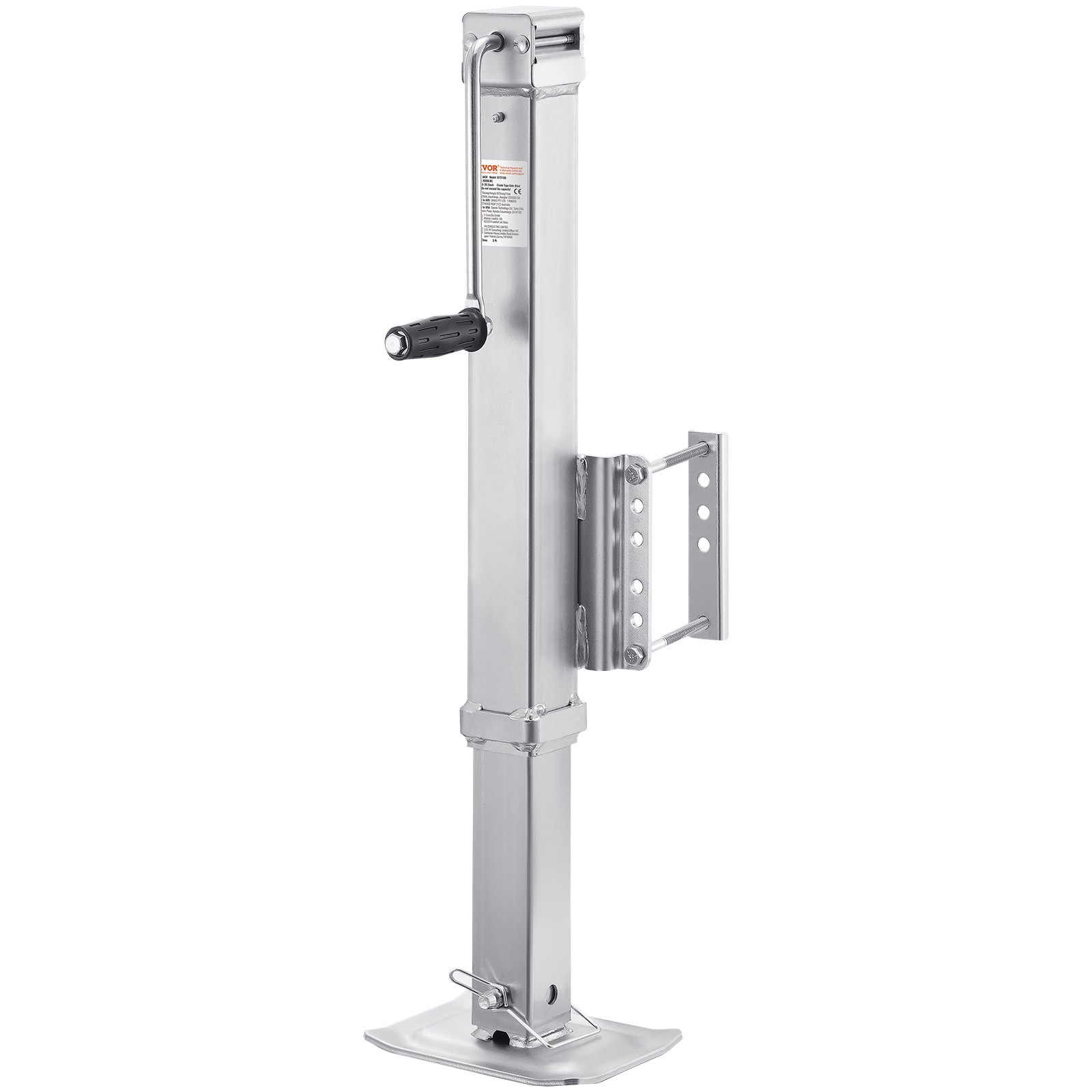 VEVOR Gato para Remolque, Capacidad de Carga Estática de 3628 kg Gato para Remolque con Pernos Soporte de Elevación de 724 mm con Manija para Remolque de RV, Remolque para Yates, Remolque Utilitario