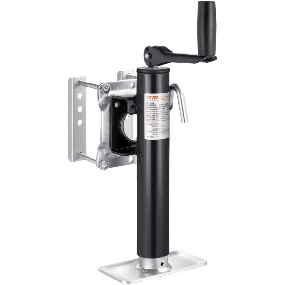 VEVOR Gato para Remolque, Capacidad de Carga Dinámica de 907 kg, Gato para Remolque con Pernos Soporte de Elevación de 254 mm con Manija para Remolque de RV, Remolque para Yates, Remolque Utilitario