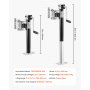 VEVOR Gato para Remolque, Capacidad de Carga Dinámica de 2267 kg, Gato para Remolque con Pernos Soporte de Elevación de 365 mm con Manija para Remolque de RV, Remolque para Yates, Remolque Utilitario