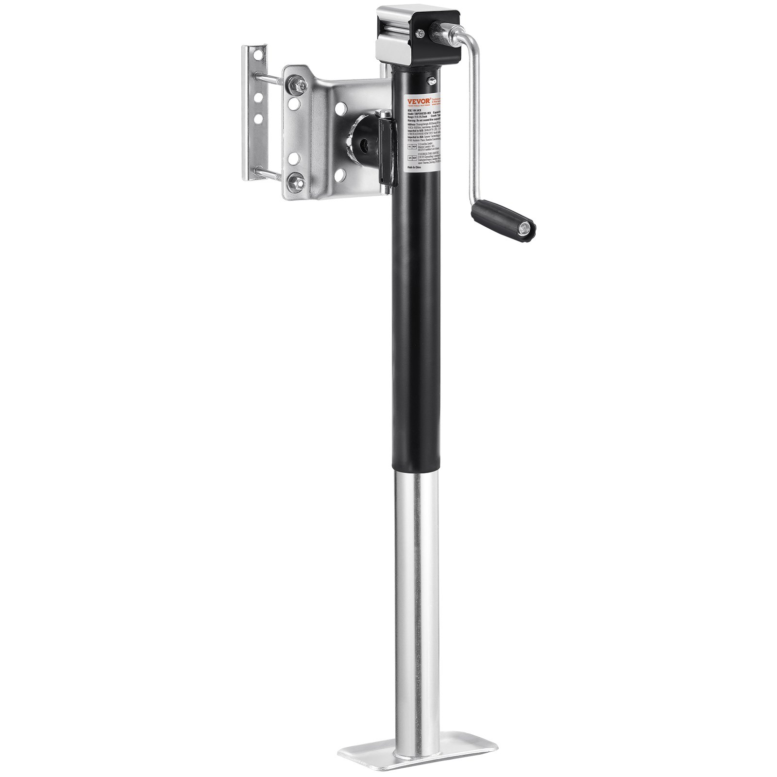 VEVOR Gato para Remolque, Capacidad de Carga Dinámica de 2267 kg, Gato para Remolque con Pernos Soporte de Elevación de 365 mm con Manija para Remolque de RV, Remolque para Yates, Remolque Utilitario