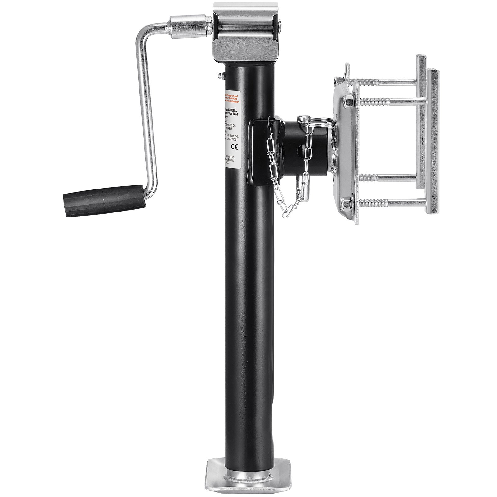 VEVOR Gato para Remolque, Capacidad de Carga Dinámica de 2267 kg, Gato para Remolque con Pernos Soporte de Elevación de 365 mm con Manija para Remolque de RV, Remolque para Yates, Remolque Utilitario