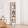 VEVOR Estantería Estrecha de 8 Niveles de 33 x 30 x 180 cm, Estantería Abierta de Madera con Estantes de Altura Ajustable, Estantería de Piso de Exhibición Alta para Biblioteca, Oficina, Blanco