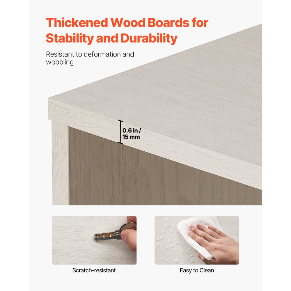 VEVOR Estantería Ancha de 5 Niveles de 79,2 x 29,7 x 173,5 cm, Estantería Abierta de Madera con Estantes de Altura Ajustable, Estantería de Piso de Exhibición Alta para Biblioteca, Oficina, Blanco