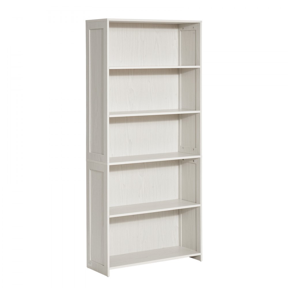 VEVOR Estantería Ancha de 5 Niveles de 79,2 x 29,7 x 173,5 cm, Estantería Abierta de Madera con Estantes de Altura Ajustable, Estantería de Piso de Exhibición Alta para Biblioteca, Oficina, Blanco