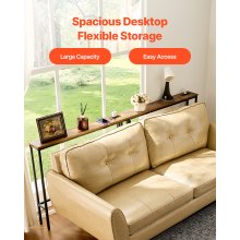 VEVOR Mesa Consola Estrecha para Sofá 2 PCS 200 x 15 x 80 cm para Sala de Estar