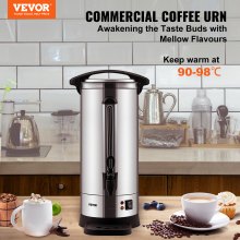 VEVOR Urna de Café Comercial de Acero Inoxidable para 110 Tazas urna para cafetera 1500W 220V Cafetera Eléctrica Urna Para Preparación Rápida Urna de Agua Caliente con Cable de Corriente Desmontable